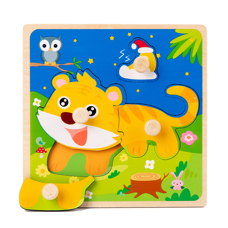 Kinderspielzeug Holz Neu 3D Dreidimensionale Holz-Pegs Handgreif-Puzzle