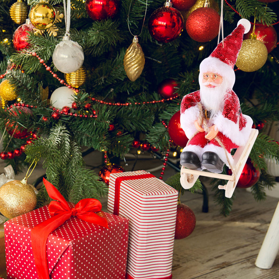 Cartoon Stoff Plüsch Santa Claus Puppen Kinderspiel zeug Anhänger Fenster Dekorationen