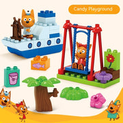 Pädagogisches Zusammenbauen Puzzle Jungen und Mädchen spielen Hauss pielzeug