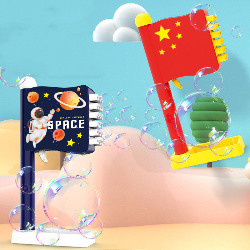 18-Löcher Space Bubble Flag Automatisches Gebläse Seifenspielzeug für Kinder!