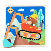 Kinderspielzeug Holz Neu 3D Dreidimensionale Holz-Pegs Handgreif-Puzzle