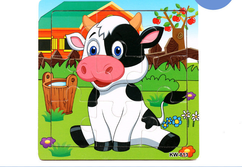 Holzpuzzle Tiere Puzzlespielzeug Frühkindliche Eltern-Kind-Spiele