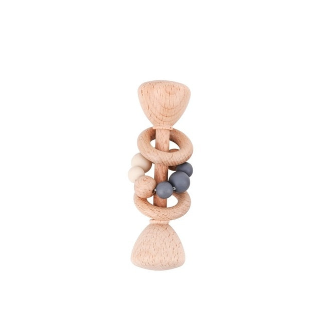 1PC Baby Beißring Spielzeug Buche Holz Rassel Holz Zahnen Ritt