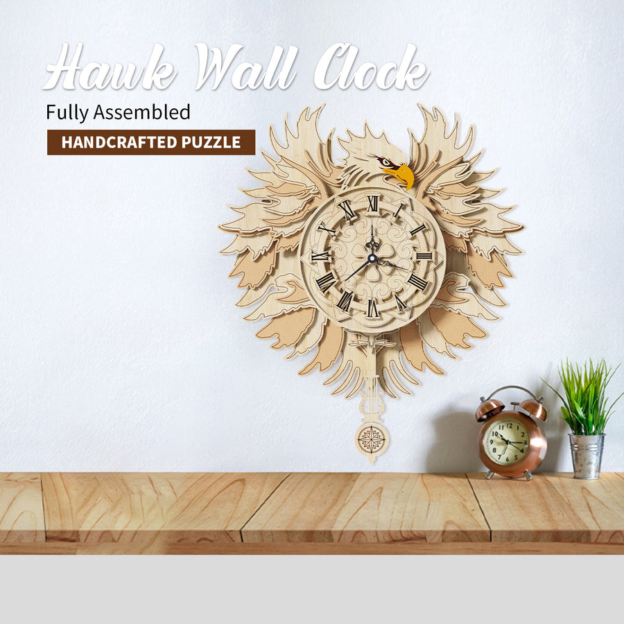 "Home Fashion Minimalistischer Falke mit Wanduhren-Puzzlespielzeug"