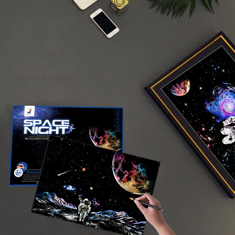 Raum Planeten Astronaut Kratz Malerei Spielzeug