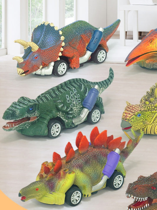 Neues Dinosaurier-Pullback-Auto vierrädriges Dinosaurier-Modell auto, kleines Rennsport-Dinosaurier-Spielzeug für Kinder