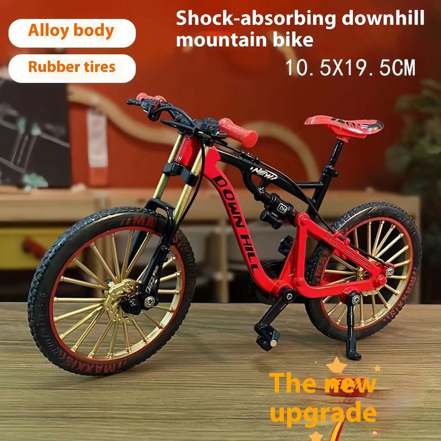 Rotes Downhill Mountainbike Modell mit stoßdämpfendem Design als dekoratives Fahrrad Modell