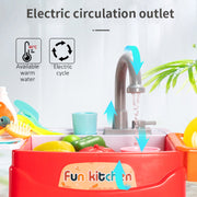 Küche Kinder Spülmaschine Simulation Waschbecken Wasserhahn Zirkulierende Wasser Elektrische Waschen Tisch Spielzeug