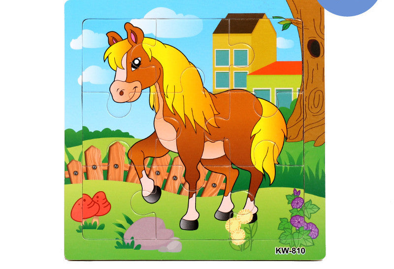 Holzpuzzle Tiere Puzzlespielzeug Frühkindliche Eltern-Kind-Spiele
