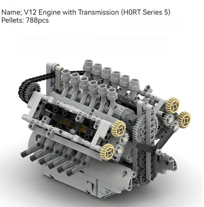 Bauklötze MOC-40128 V12 Generator Modellspielzeug mit Getriebe