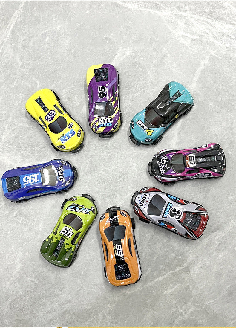 Flip Stunt Auto Legierung Ziehen Sie zurück 4Wd Rennwagen Modell Cooles Graffiti Friction Auslauf Spielzeug für Kinder Jungen Kinder Weihnachts geschenk