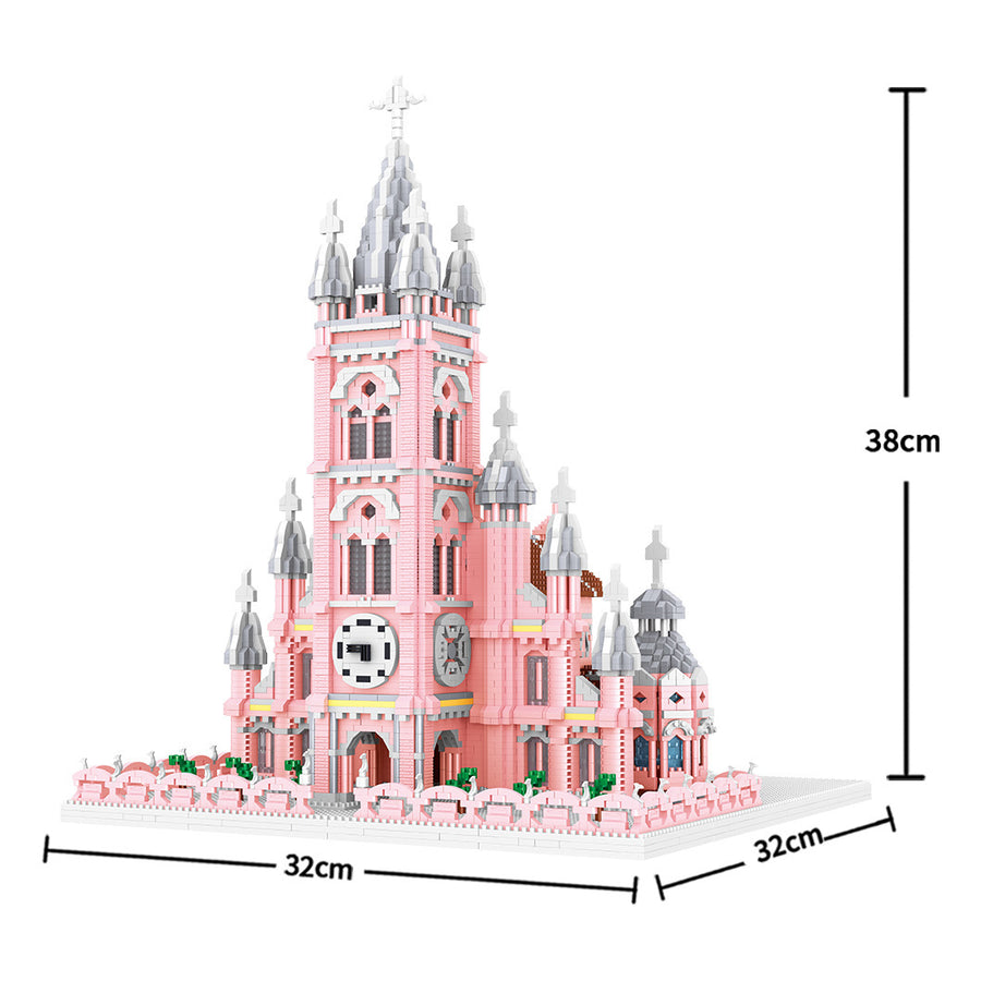 Rot Kirche Modell Dekompression Bausteine Pädagogisches Spielzeug