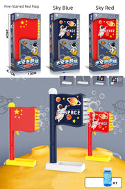18-Löcher Space Bubble Flag Automatisches Gebläse Seifenspielzeug für Kinder!