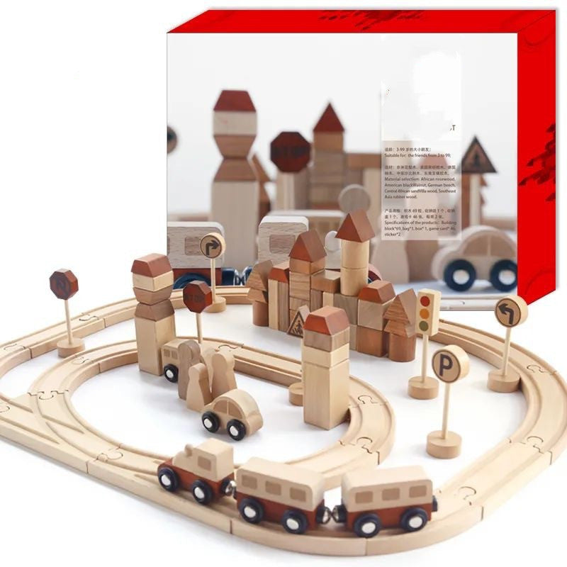 Holz Kreative Wald Track Kinder Puzzle Zu Bauen Urban Rail Transit Holz Spielzeug