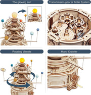 Robotime ROKR 316PCS drehbarer mechanischer Orrery 3D Holz puzzle Spiele montieren Modell Gebäude Kits Spielzeug Geschenk für Kinder Jungen