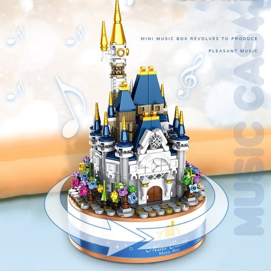 Mini Castle Music Box Building Blocks Assembled Toys