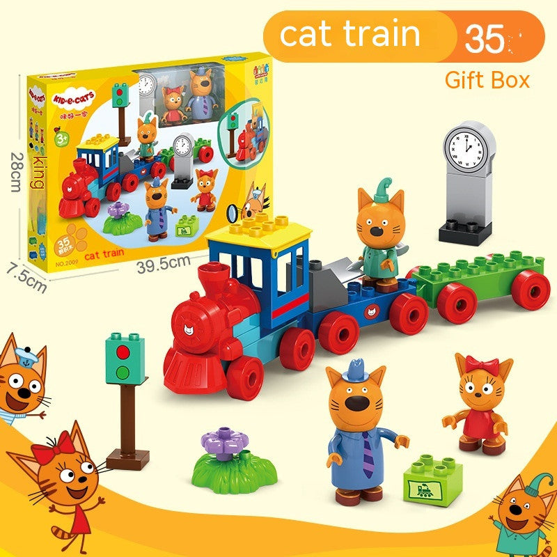 Pädagogisches Zusammenbauen Puzzle Jungen und Mädchen spielen Hauss pielzeug
