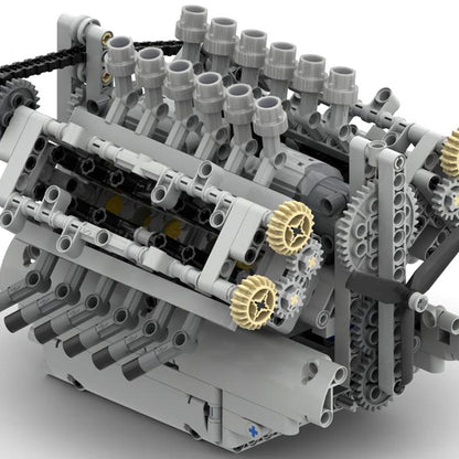 Bauklötze MOC-40128 V12 Generator Modellspielzeug mit Getriebe