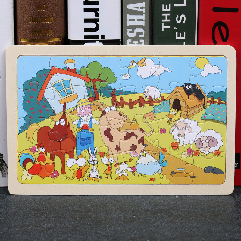 80PCS holz pädagogisches spielzeug bildungs entwicklung baby kinder ausbildung spielzeug kinder tier puzzle