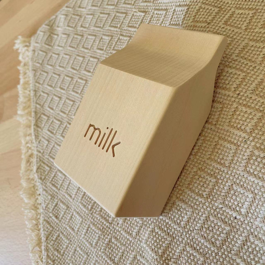 Basswood Log Frühstück Kombination Brot maschine Milch Schwarz Walnuss Kinder Spielhaus Holz spielzeug