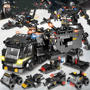 Mecha Spezialpolizei Einsatzfahrzeug aus Klemmbausteinen für Rollenspiele