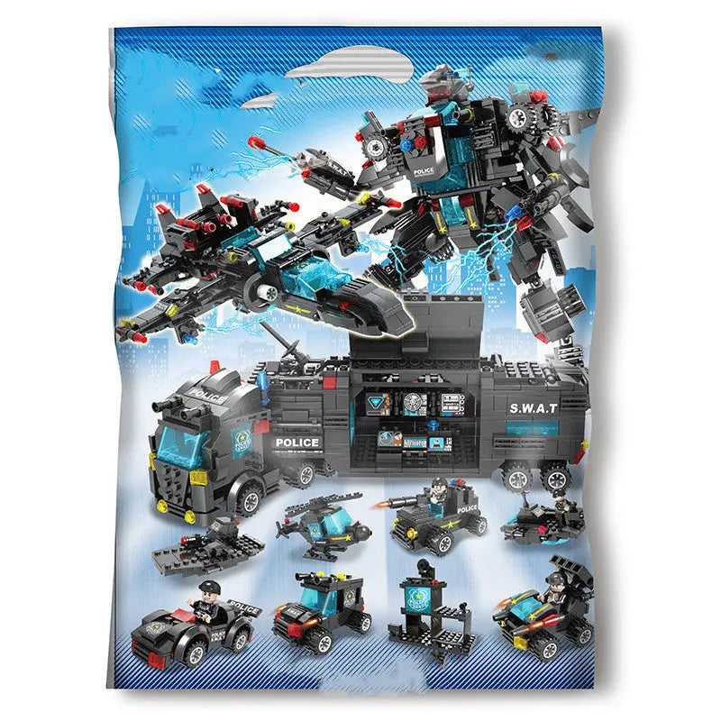 SWAT Team Einsatzfahrzeug aus Klemmbausteinen für Polizei Rollenspiele