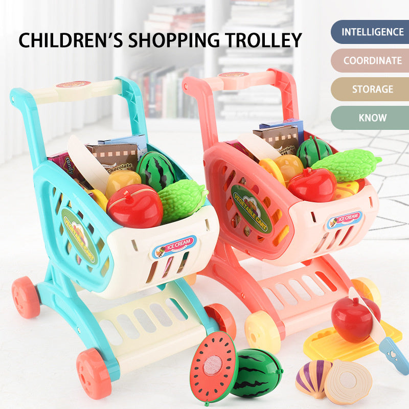 Kinder Simulation Supermarkt Einkaufs wagen Obst und Gemüse Spielzeug