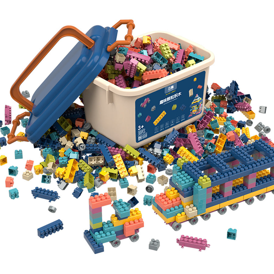 "Kindergarten-Bauklötze aus Kunststoff, zusammengebautes Lernspielzeug, tragbares Geschenkset in einer Box"