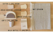 Basswood Log Frühstück Kombination Brot maschine Milch Schwarz Walnuss Kinder Spielhaus Holz spielzeug