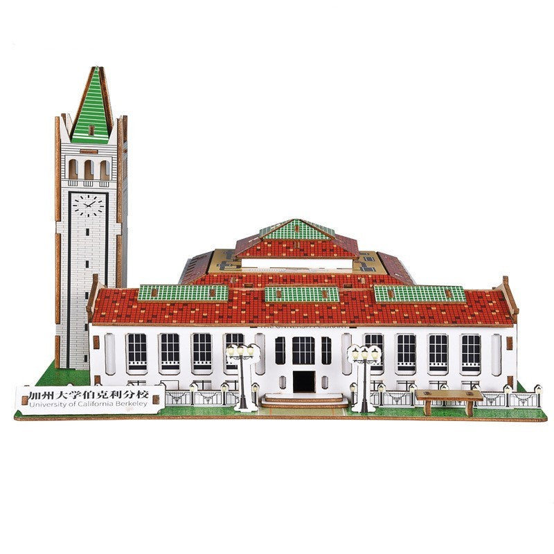 Holz 3D Jigsaw Puzzle Berühmte Universität Baustein Spielzeug