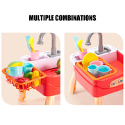 Küche Kinder Spülmaschine Simulation Waschbecken Wasserhahn Zirkulierende Wasser Elektrische Waschen Tisch Spielzeug