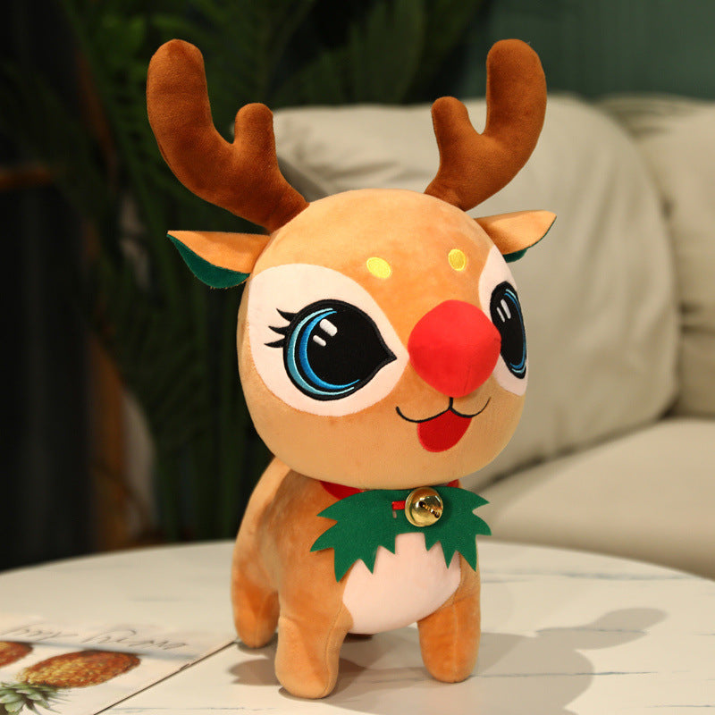Cartoon-Weihnachtselch-Plüschtiere geben Mädchen-Puppen