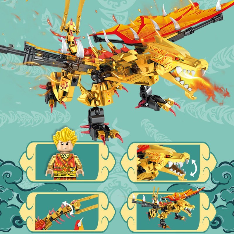 Drachenboot Lego kleine Partikel ineinandergreifende Gebäude blöcke Kinder pädagogisches Spielzeug