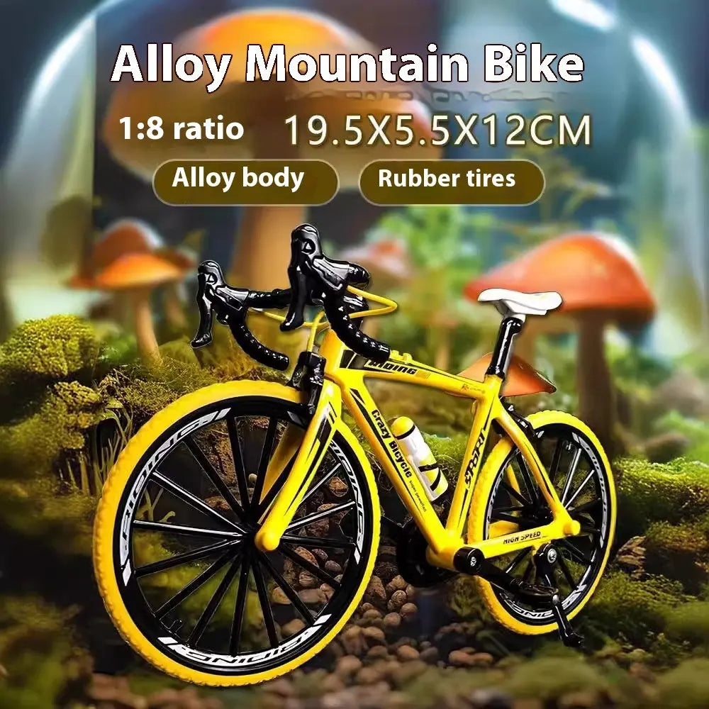 Gelbes Fahrrad Modell als detailreiches Dekoobjekt für Kinder und Sammler