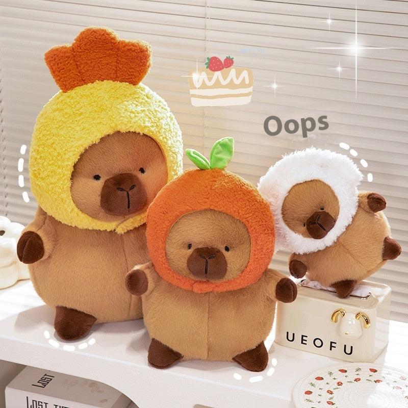 Capabala Capybara mit Hut Orange Hut Mädchen Plüschspielzeug Puppe