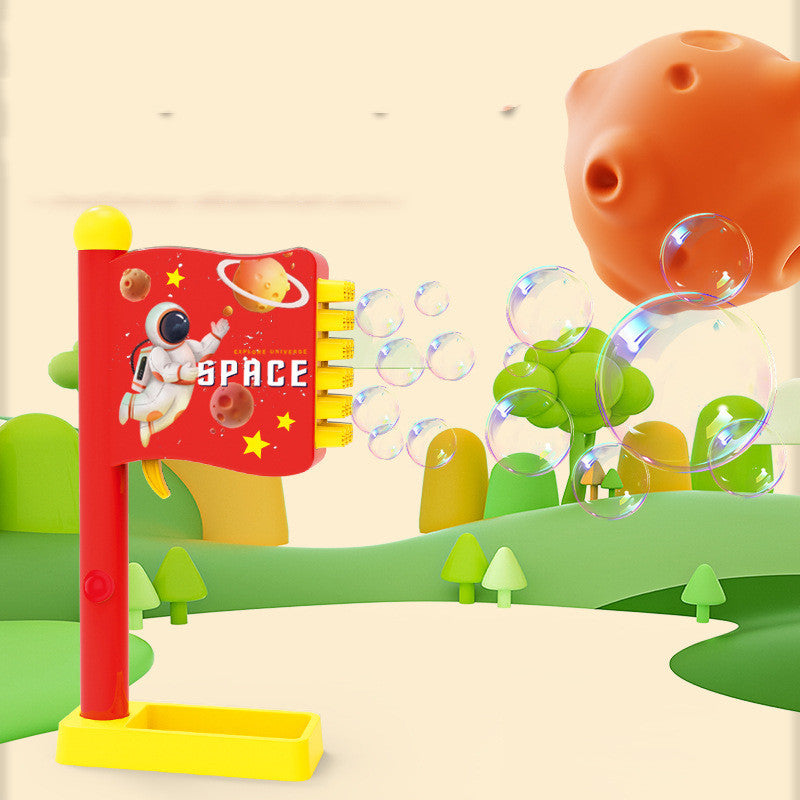 18-Löcher Space Bubble Flag Automatisches Gebläse Seifenspielzeug für Kinder!