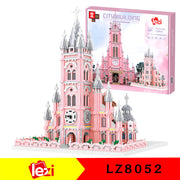 Rot Kirche Modell Dekompression Bausteine Pädagogisches Spielzeug