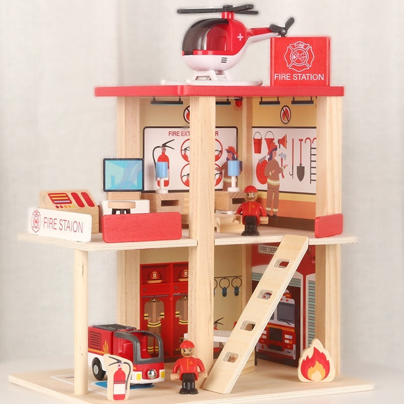 mytooy Feuerwehrstation aus Holz