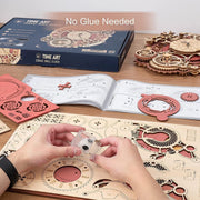 Robotime ROKR Zeit Kunst Zodiac Wanduhr 3D Holz Puzzle Spiele Modell Gebäude Kits Spielzeug für Kinder Kinder