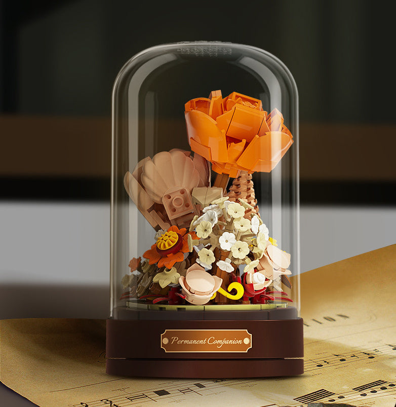 Bauklötze Blume Musikbox Valentinstag Geschenk Zusammengebautes Spielzeug