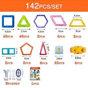 Magnetische bauklotze 142 teile set mit quadraten dreiecken und sechsecken