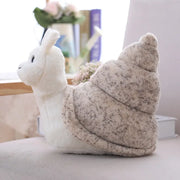 Schnecken Kuscheltier mit strukturiertem Schneckenhaus von hinten