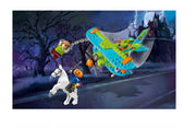 Verpackung des Scooby-Doo Mystery Machine Klemmbaustein-Sets mit Flugzeug und Figuren